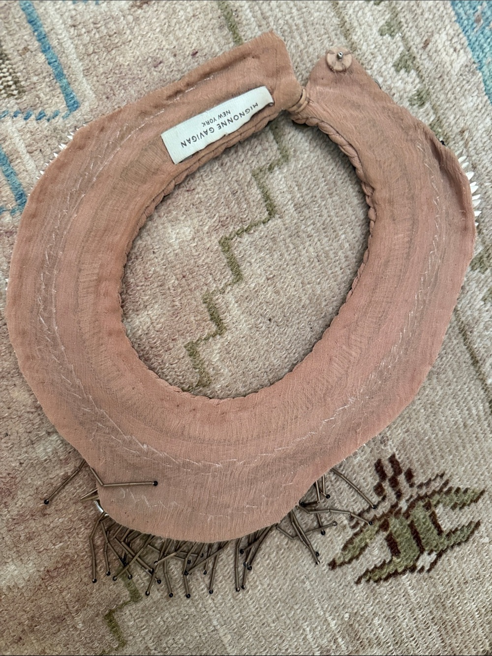 Mignonne Gavigan Blush and Silver Layered Fringe Collar Necklace - Picture 5 of 5